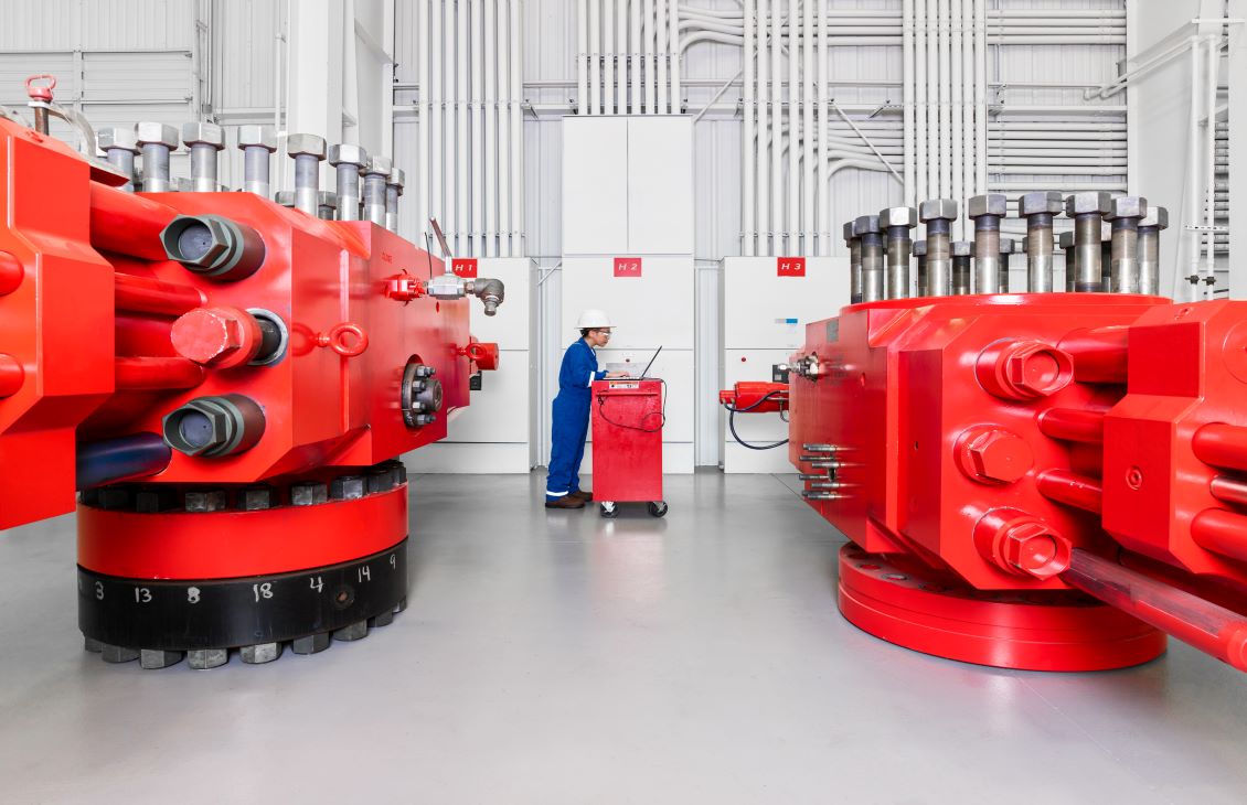 Female SLB engineer at manufacturing facility in Houston