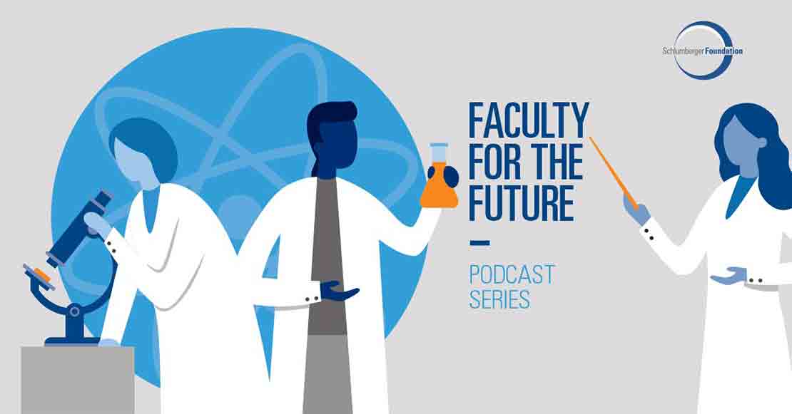 Graphic of Faculty for the Future podcast intro slide.