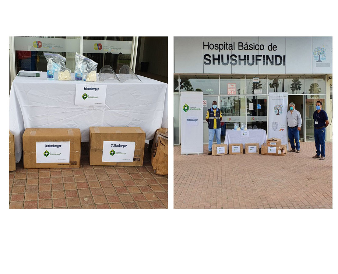 Personal protection kits assembled by the team in Ecuador.