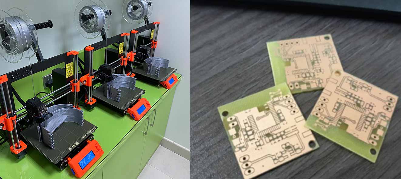 Machines in Saudi Arabia used to make social distancing devices.