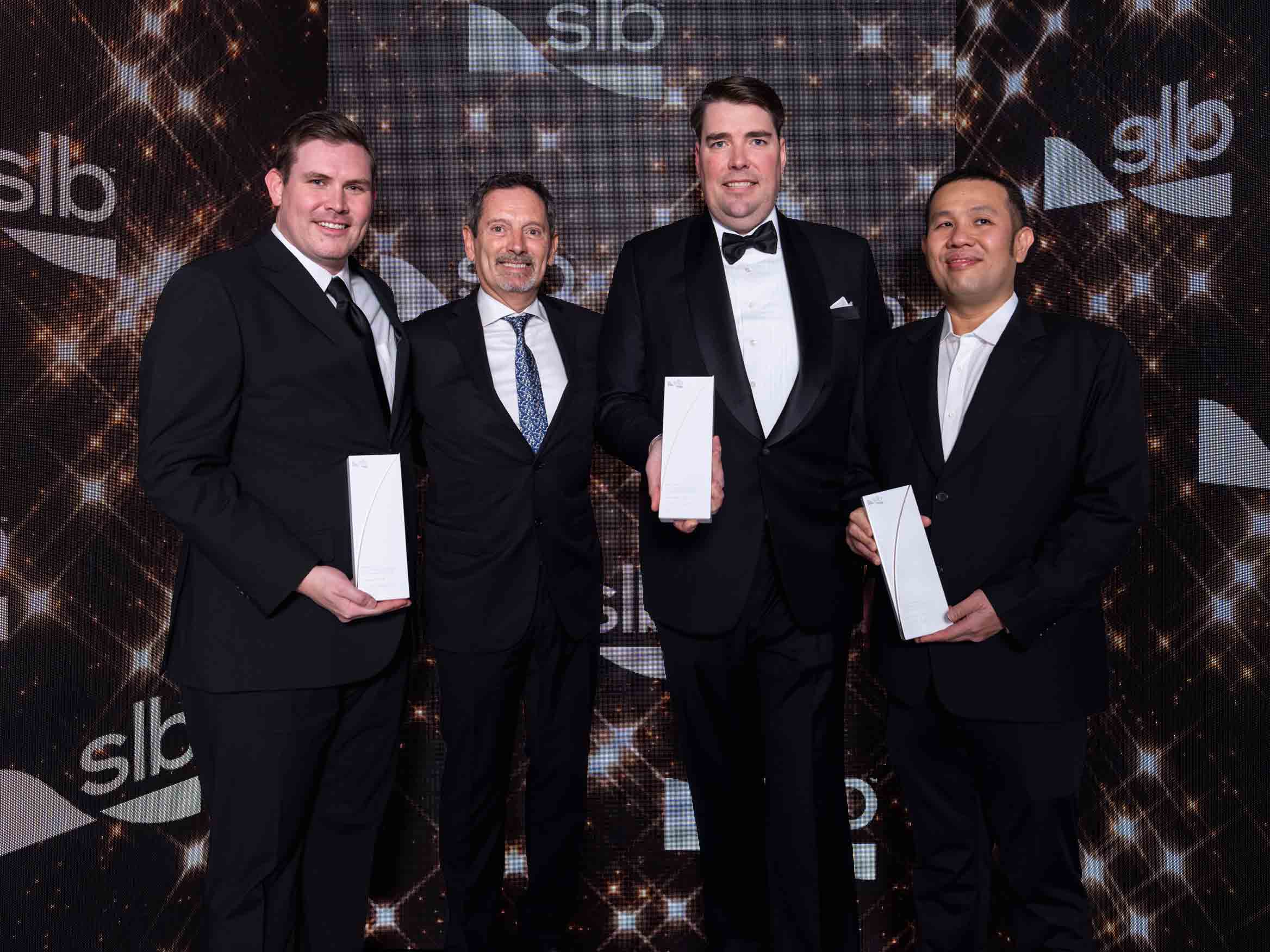 Gold Award Winner—Record-Breaking Bookings and Technical Excellence (Pictured: Tanner Jackson, Olivier Le Peuch, John Fletcher, Anton Soebianto)