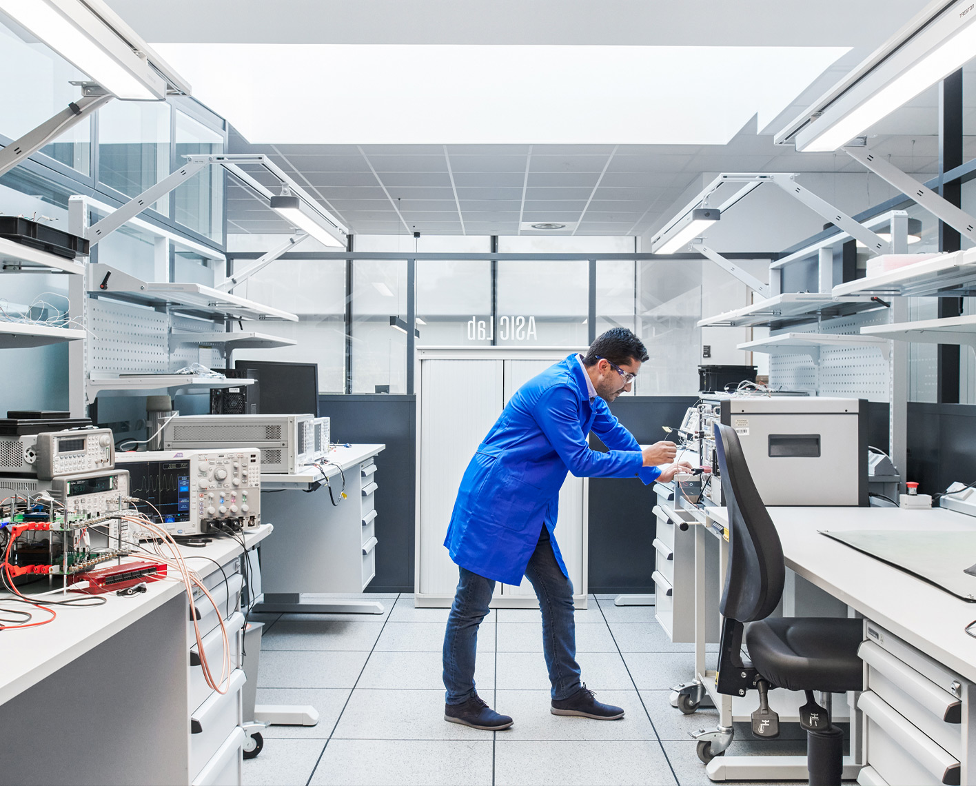 Engineer standing in front of lab