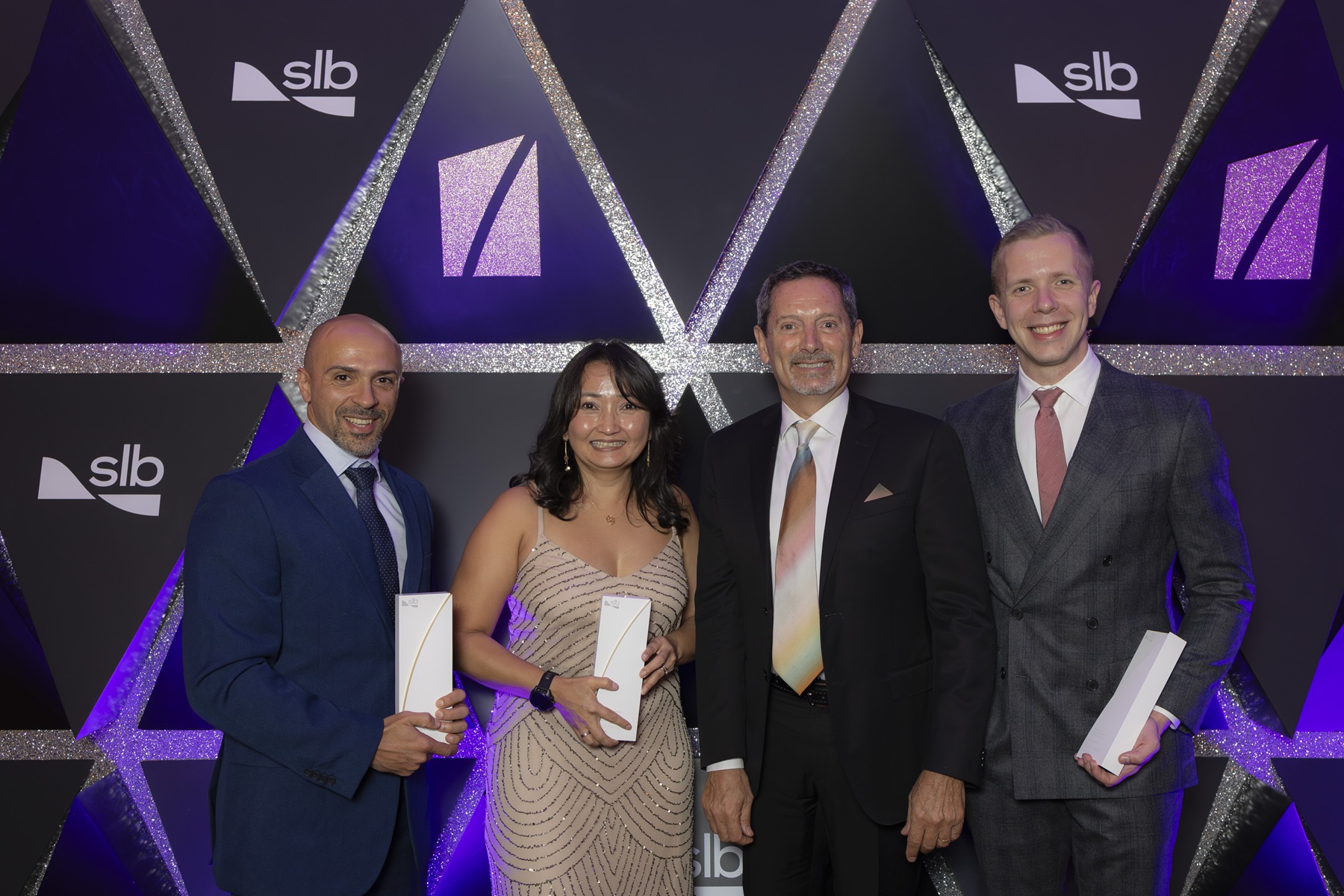 Gold Award Winner: Next-Gen International Freight Procurement. (Pictured: Rabih Hajj, Nargis Gill, Olivier Le Peuch, Kirill Lobanov)