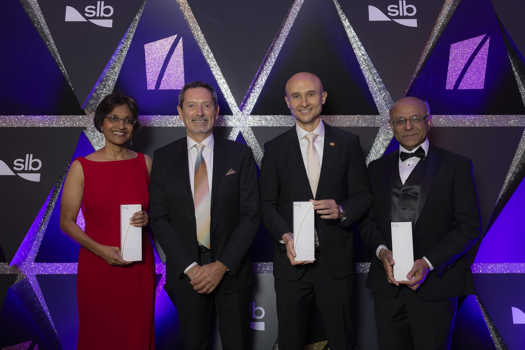 Gold Award Winner: P&A Disrupted: Epilogue, Rigless, Limitless. (Pictured: Lalitha Venkataramanan, Olivier Le Peuch, Omar Mansour, Sandip Bose) 